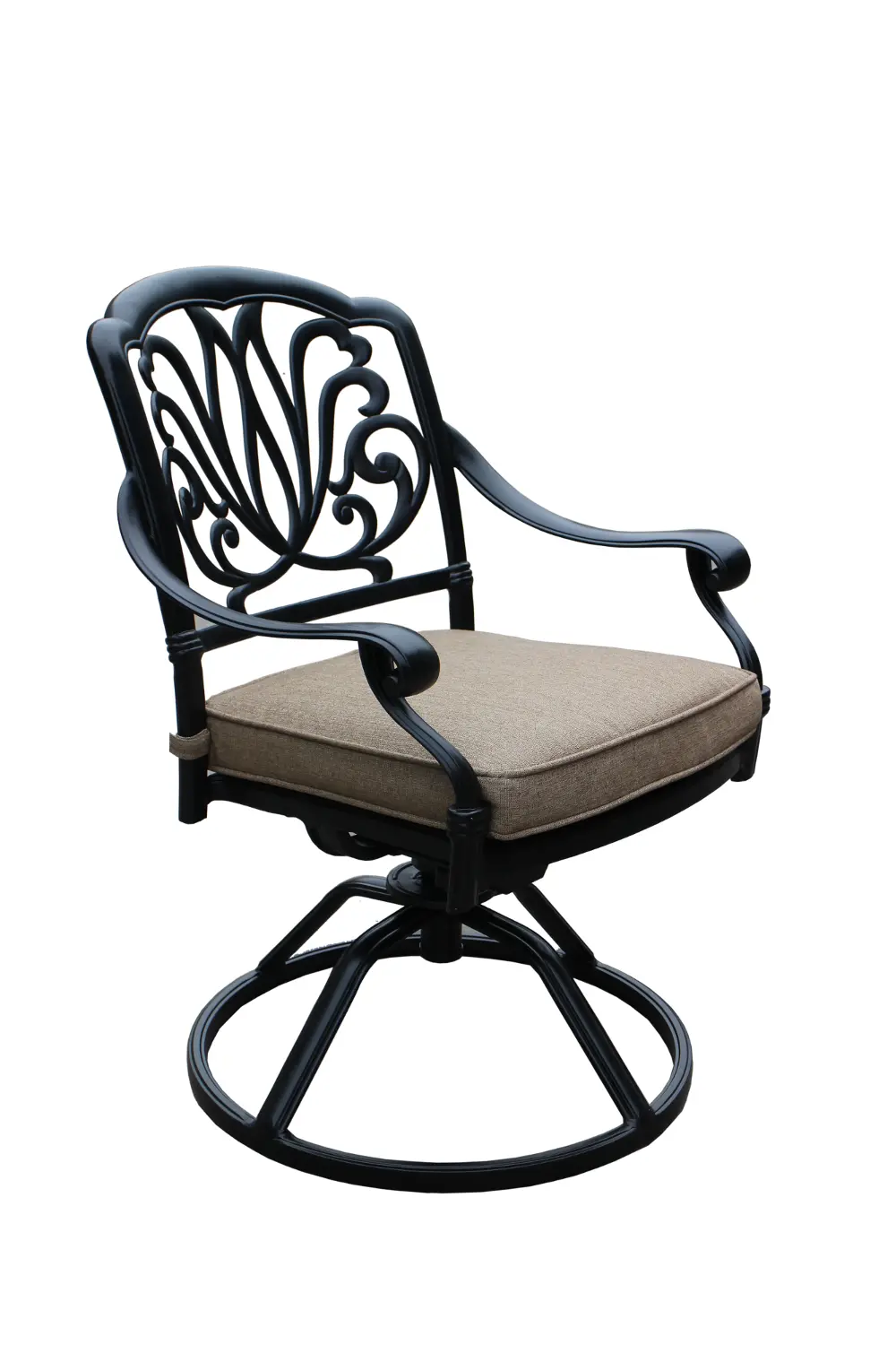 Geneva Collection Outdoor Patio Swivel Rocking Chair with Cushion-1