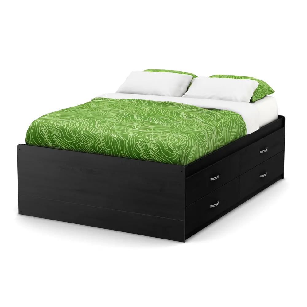 9005209 Black Full Captain Bed with 4 Drawers (54 Inch) - Lazer -1