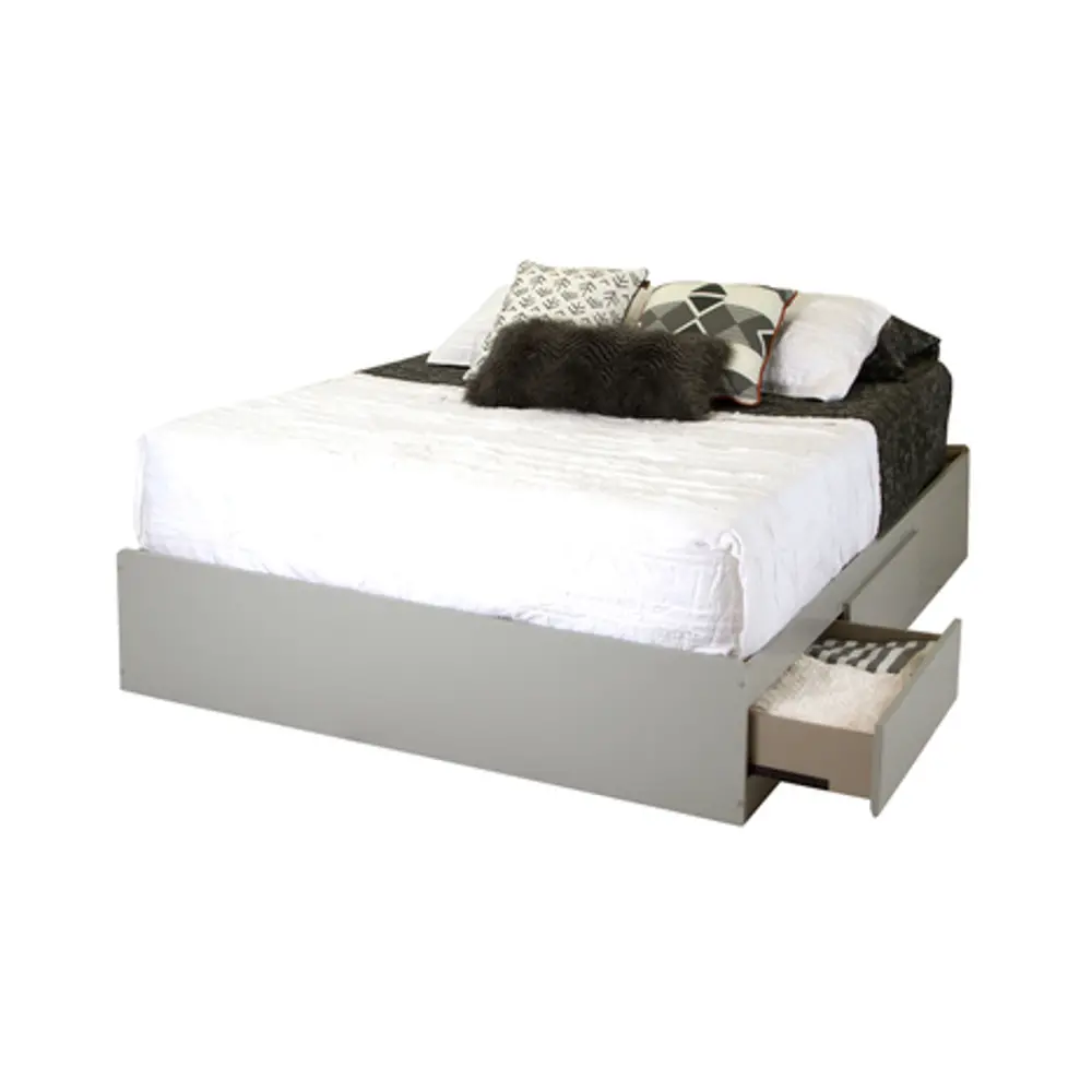 9021210 Soft Gray Queen Mates Bed with Drawers (60 Inch) - Vito -1