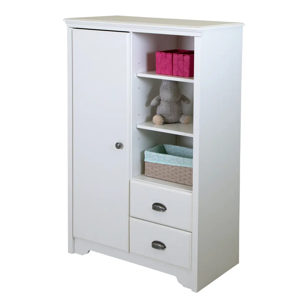 9023038 White Armoire with Drawers - Fundy Tide -1