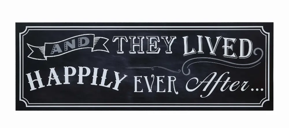 DA4595/HAPPYEVERAFTR 'And They Lived Happily Ever After' Black Wooden Wall Decor-1