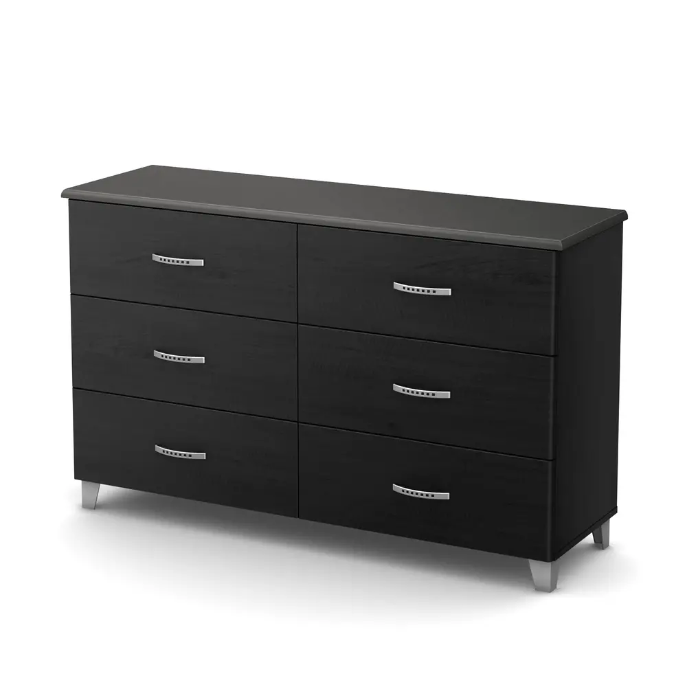 9005027 Black 6-Drawer Double Dresser - Lazer -1