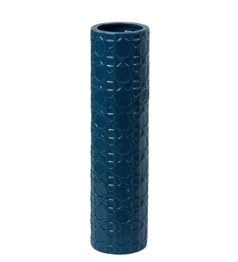 Medium Blue Ceramic Vase-1