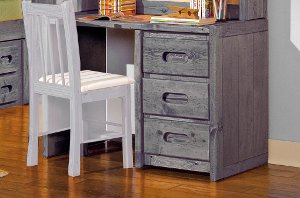 Kids Desks Rc Willey Fort Driftwood Rustic 3 Drawer Desk