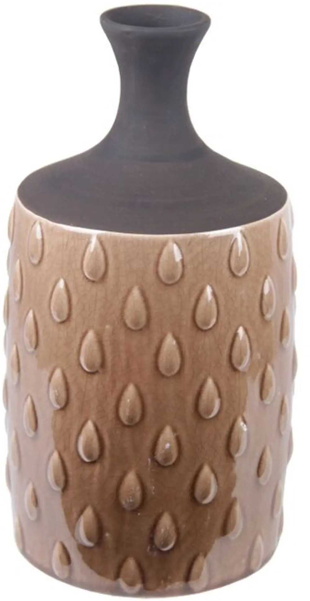 15 Inch Tan Water Drop Ceramic Vase-1