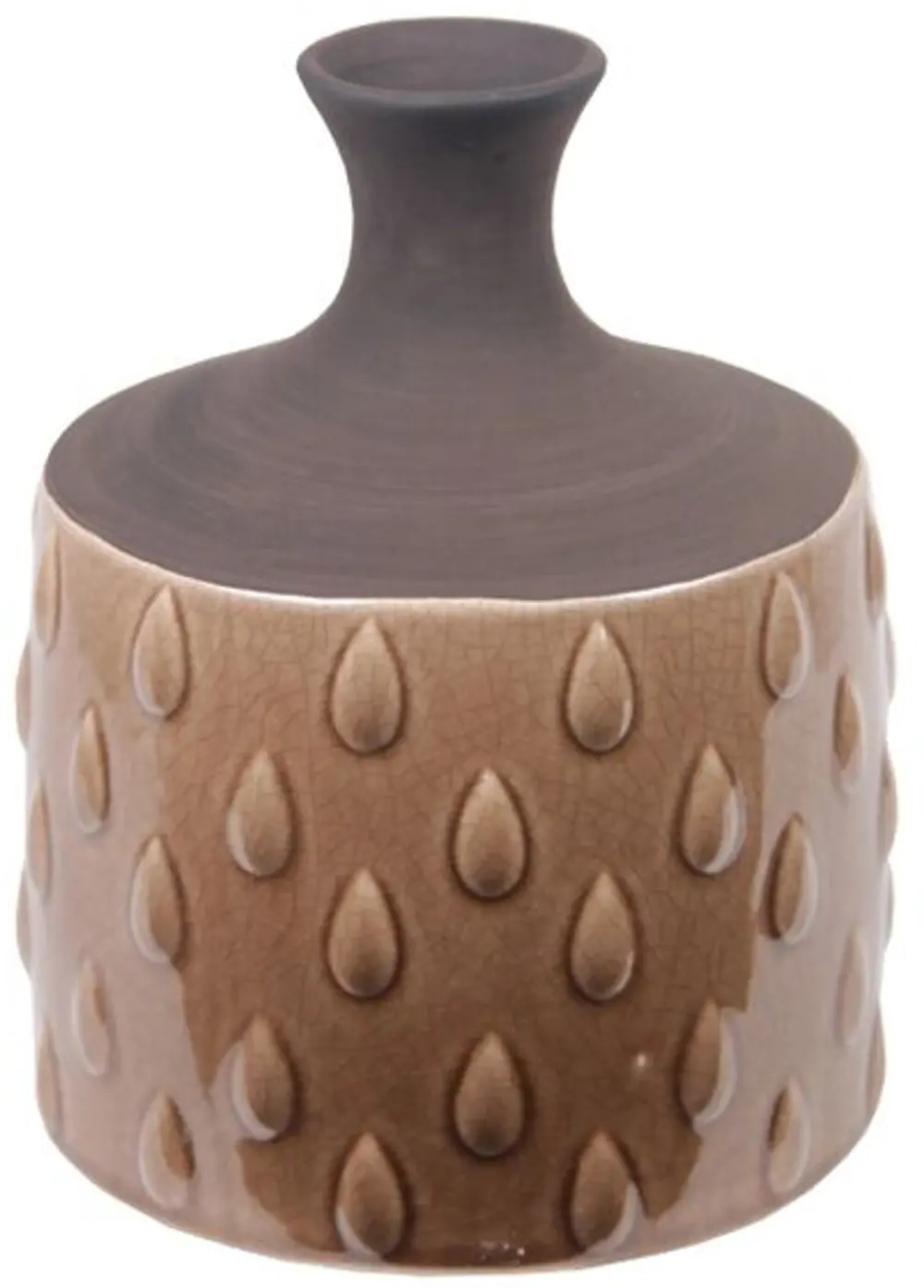 10 Inch Tan Water Drop Ceramic Vase-1