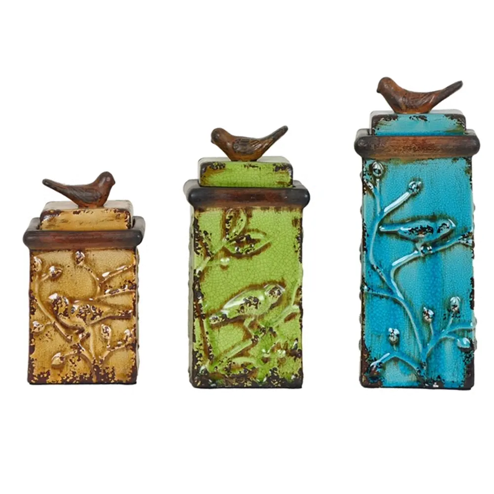 12 Inch Turquoise Bird Song Box-1