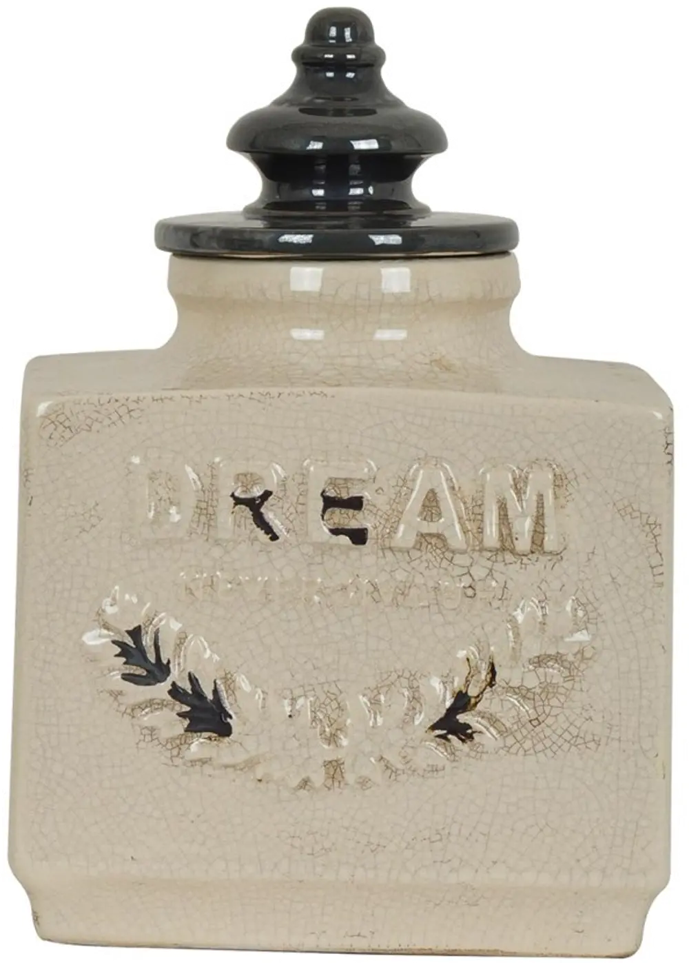Antique Cream Dream Ceramic Lidded Urn-1