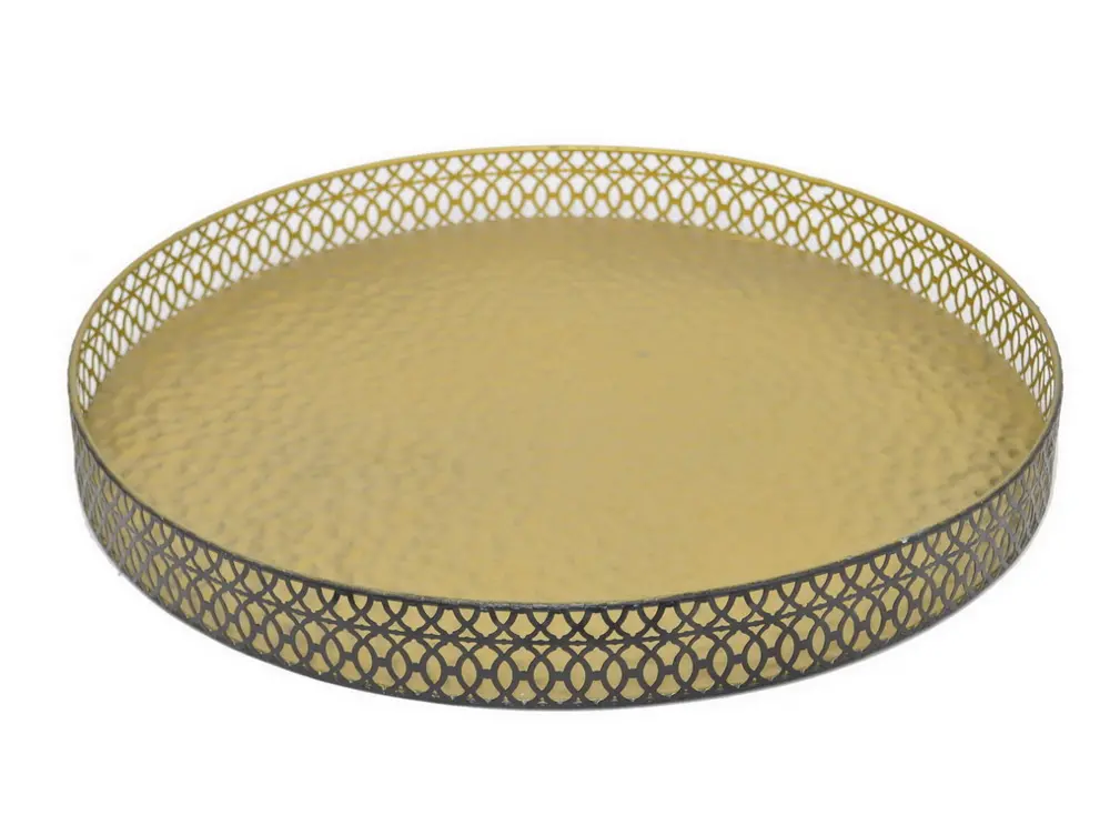 Metal Tray with Lattice Detailing-1