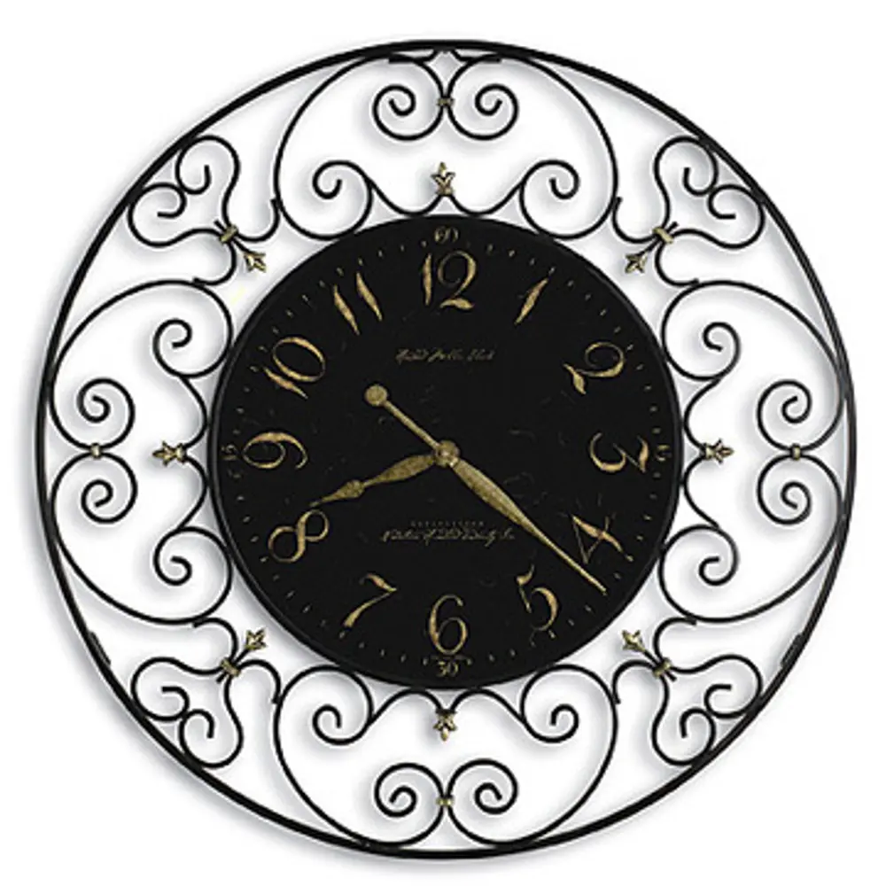 Joline Black Iron Wall Clock-1